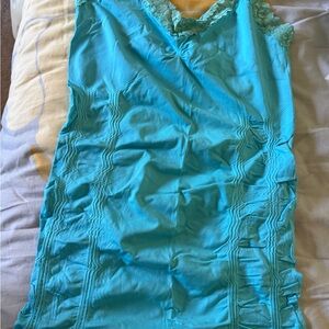 Kismet Teal Lace-Trim Tank